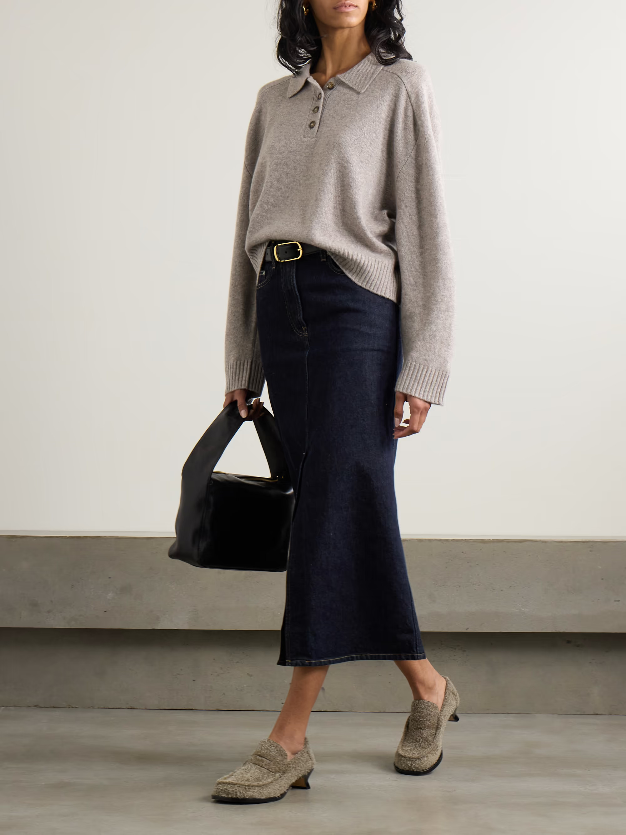 Rona organic denim midi skirt | NET-A-PORTER (US)