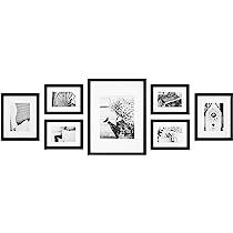 Gallery Perfect 7 Piece Black Photo Kit with Decorative Art Prints & Hanging Template Gallery Wall F | Amazon (US)