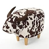 Christopher Knight Home Bessie Patterned Velvet Cow Ottoman, Brown Milk Cow / Natural | Amazon (US)