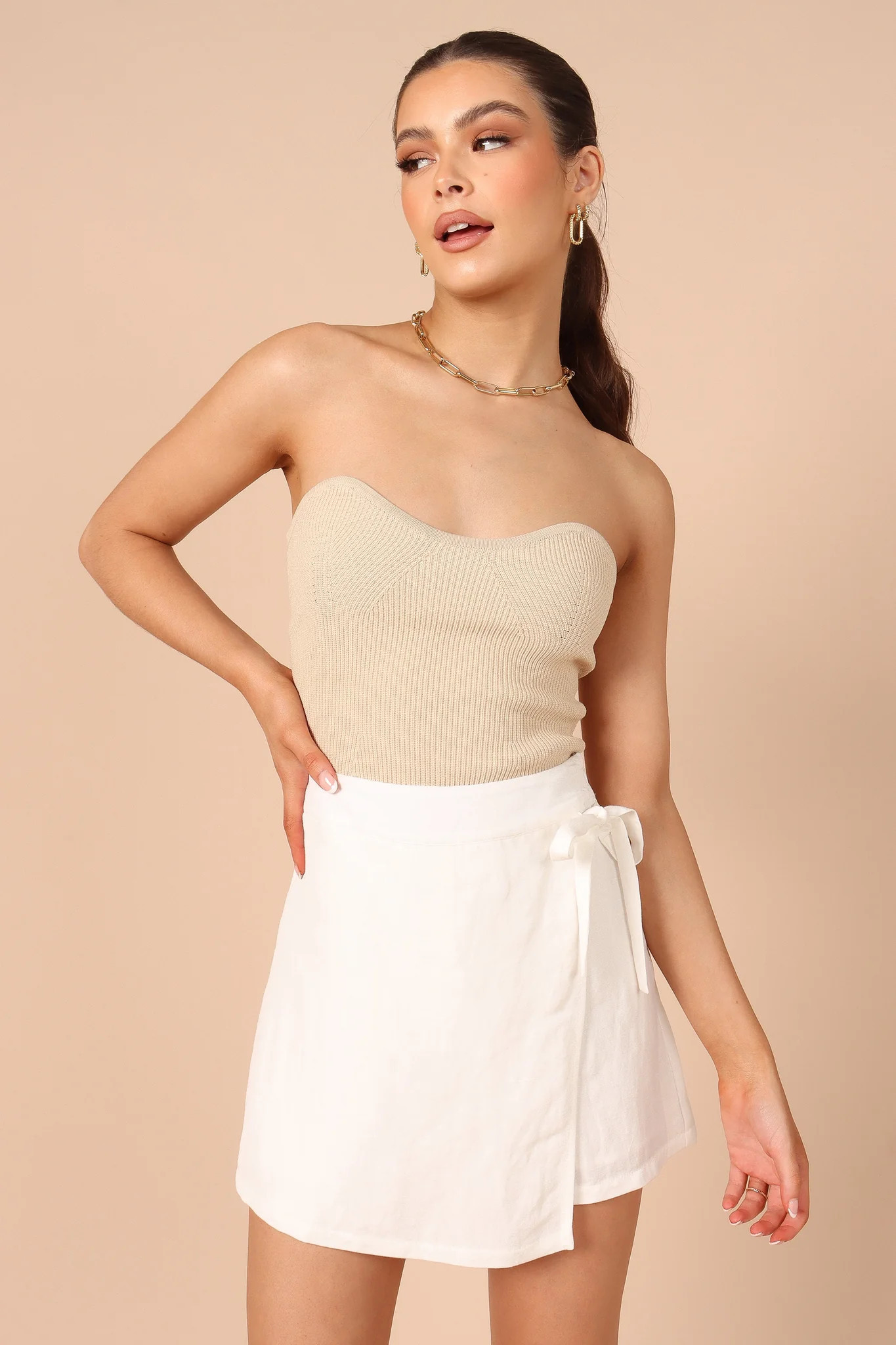Roxy Faux Wrap Skort - Ivory | Petal & Pup (US)