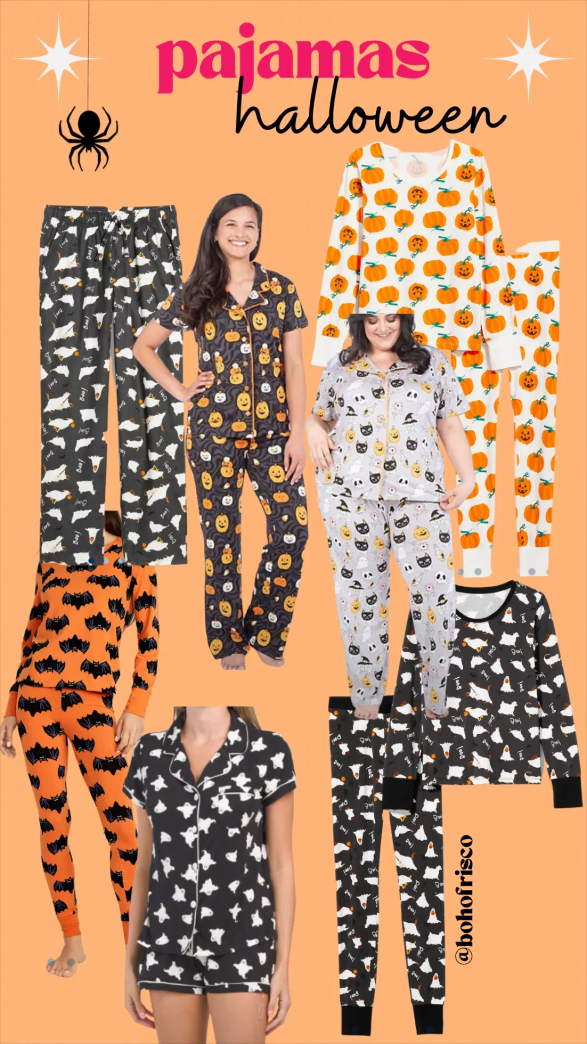 Fuzzy Christmas Pajama Pants Family Halloween Pumpkin Print Long