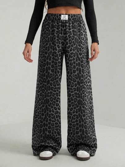 SHEIN Tall Women Leopard Print Casual Lounge Pants Graduation,Back To School Outfits,Graduation,T... | SHEIN