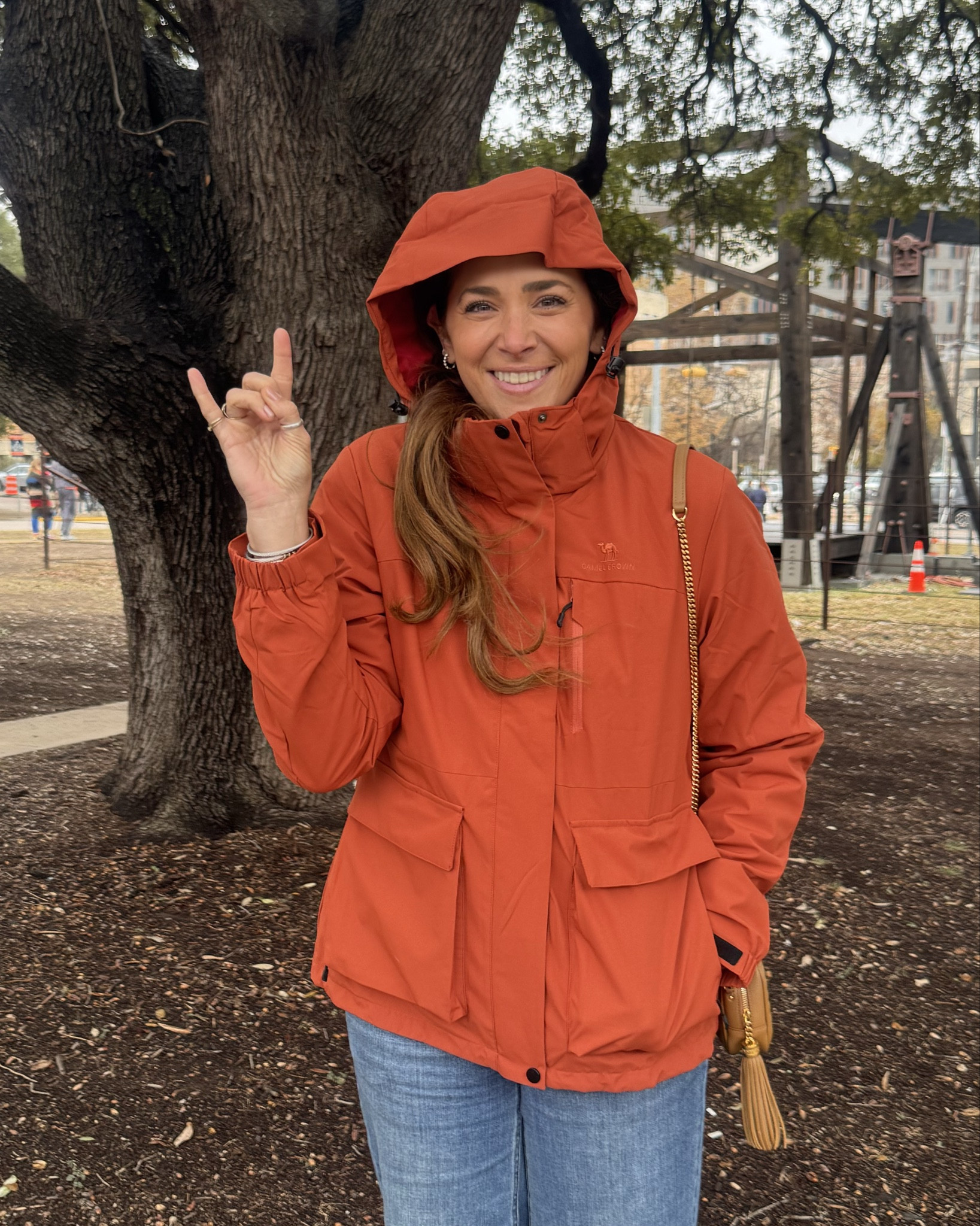 Keep warm in this $57 3-in-1 burnt orange ski jacket by camelsports on @amazon