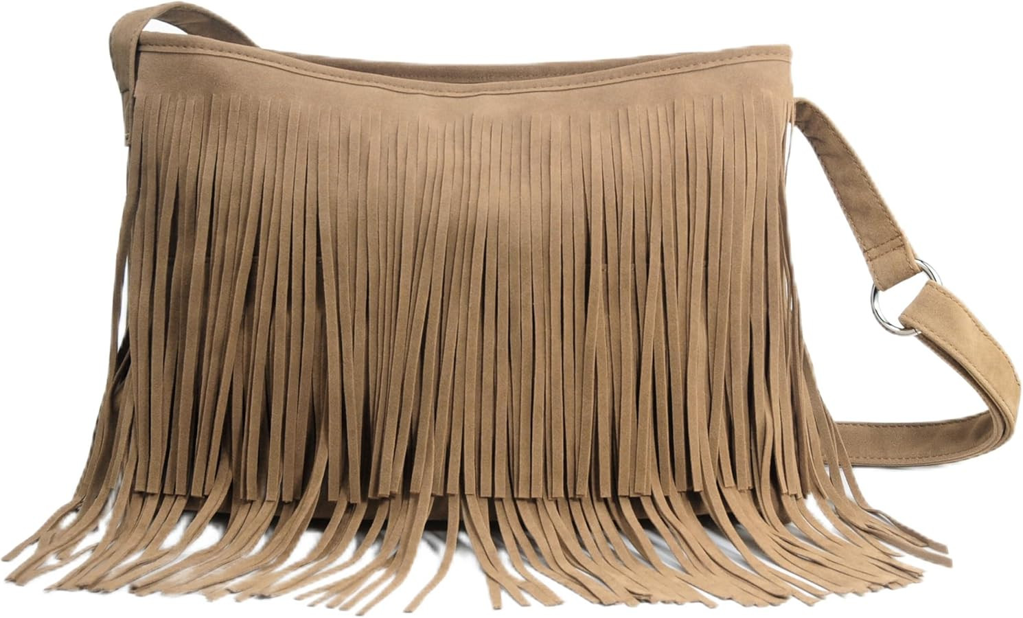 HOXIS Tassel Faux Suede Leather Hobo Cross Body Shoulder Bag Womens Sling Bag | Amazon (US)