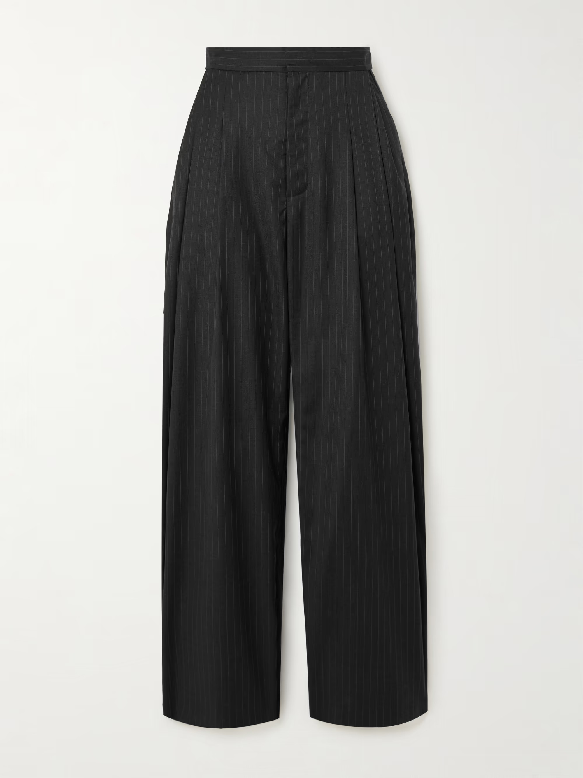 Adjust Bundfaltenhose mit weitem Bein aus einer Wollmischung mit Nadelstreifen | NET-A-PORTER (UK & EU)