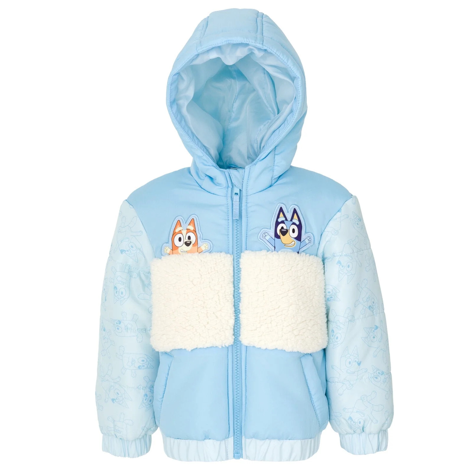 Bluey Bingo Toddler Girls Zip Up Winter Coat Puffer Jacket 3T | Walmart (US)