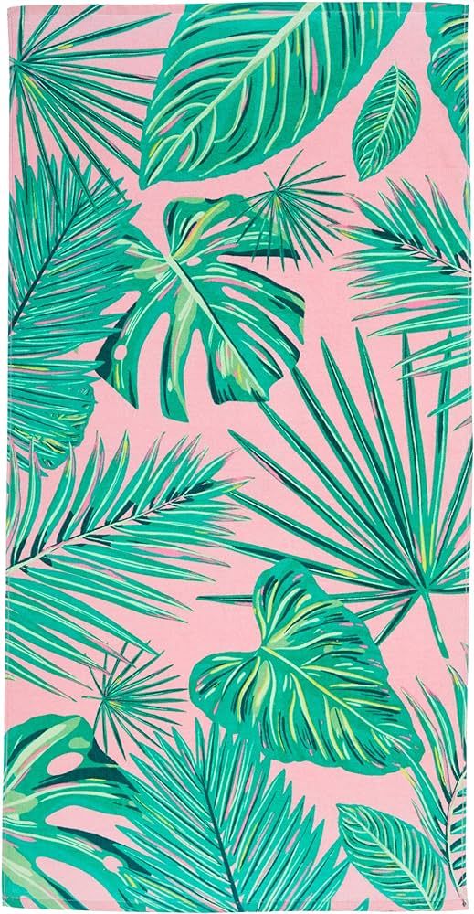 Sun Sprouts 100% Cotton Beach Towel Palm Leaves Pattern for Kids & Toddler. Bath, Pool, Camping, ... | Amazon (US)