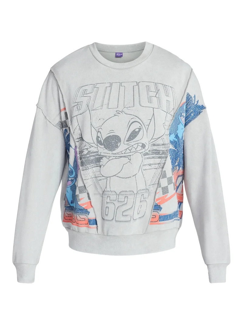 Lilo and Stitch Men's Crewneck Sweatshirt with Long Sleeves, Sizes XS-3XL | Walmart (US)
