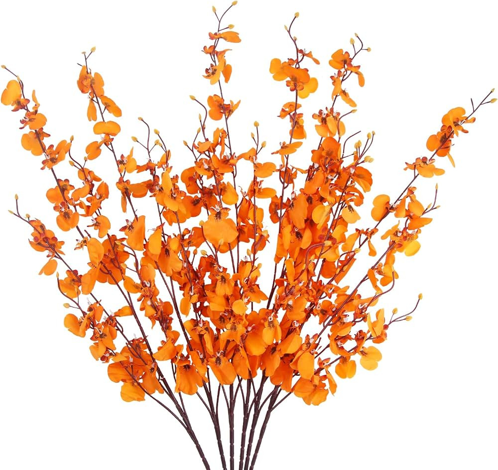 CISDUEO 6 Pcs Artificial Orchids Flowers Bulk Long Stem Orchids Artificial Flowers Faux Flowers O... | Amazon (US)
