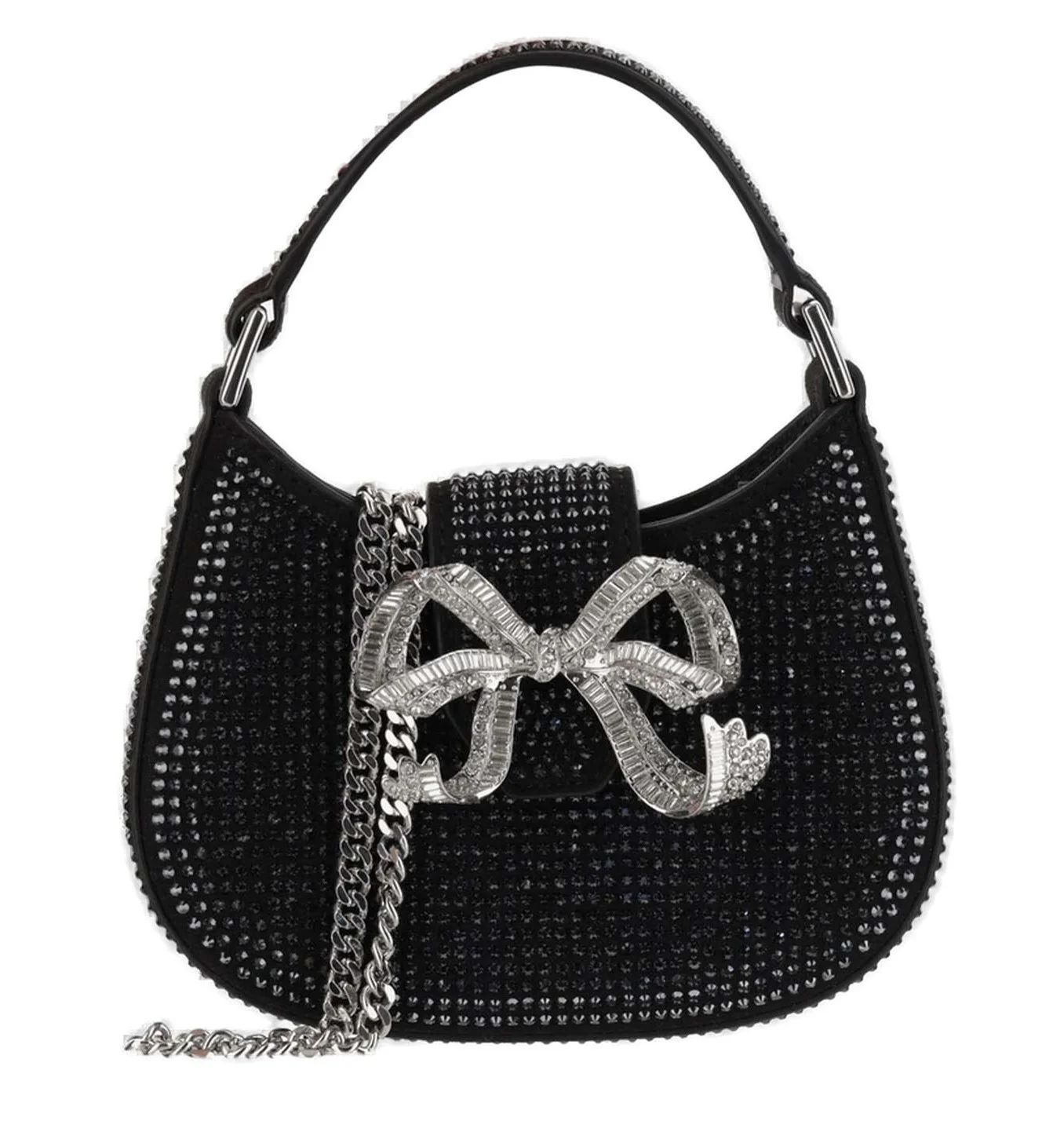 Self-Portrait Crescent Bow Micro Top Handle Bag | Cettire Global