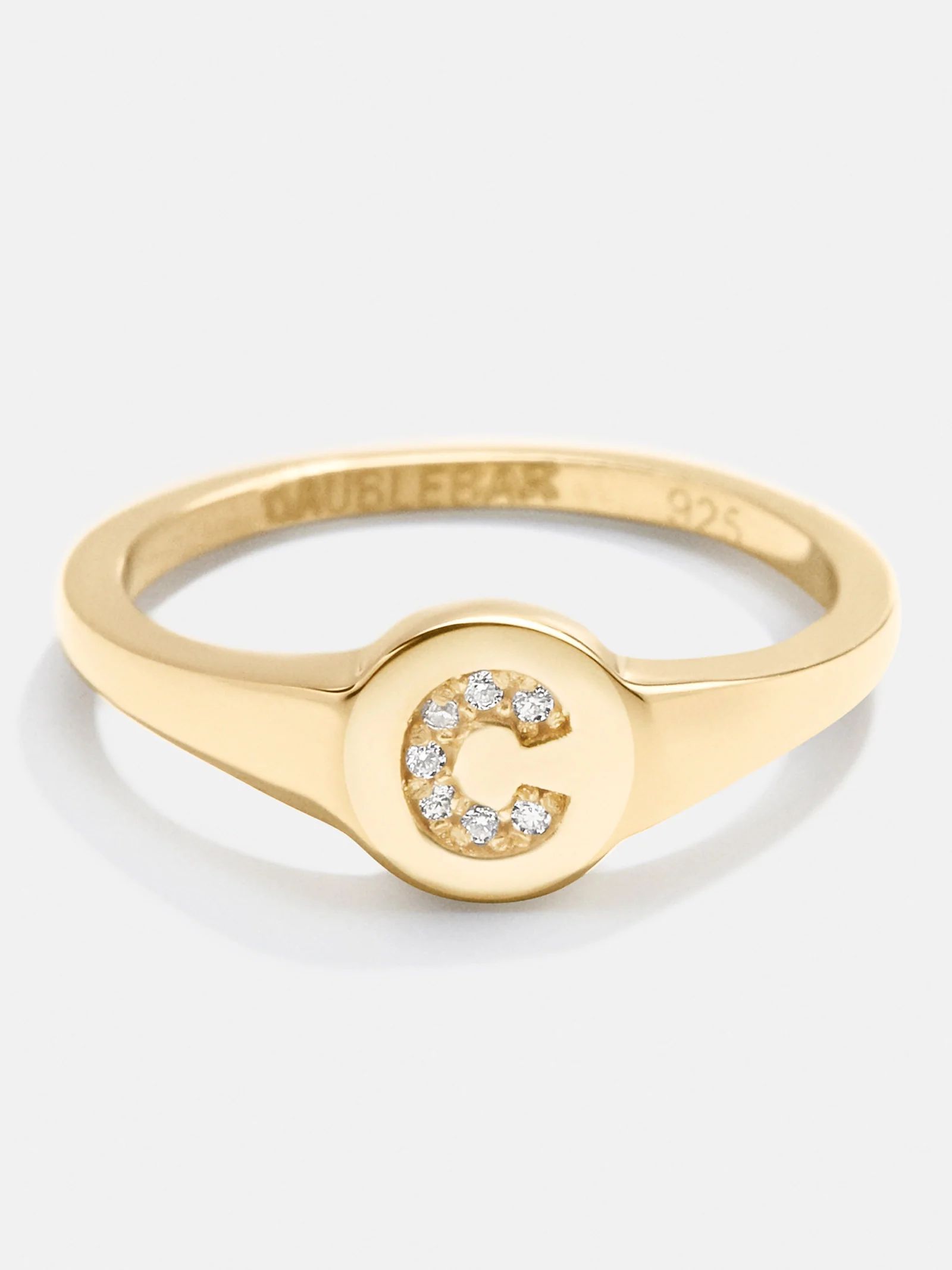 18K Gold Single Initial Signet Ring | BaubleBar (US)