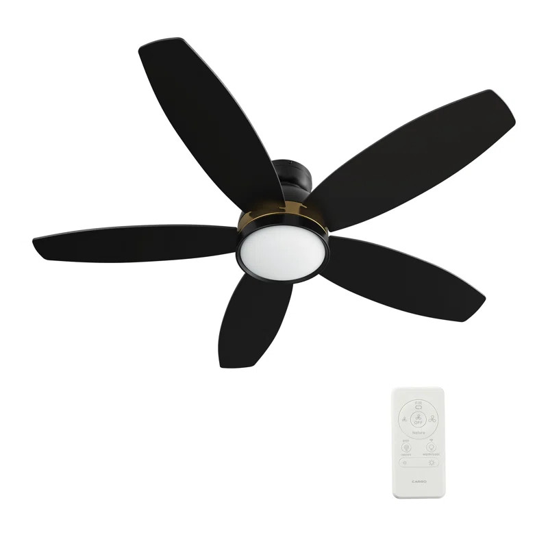 Black 48'' Ellie-Elizabeth Smart DC Ceiling Fan with Light, Remote control | Wayfair North America