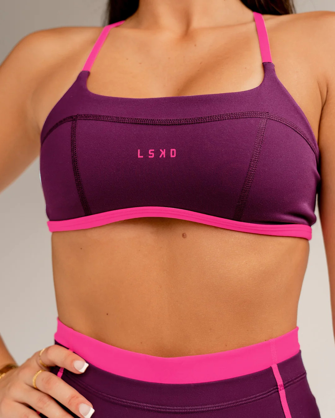 Liberate Sports Bra - Plum Caspia-Ultra Pink | LSKD | LSKD