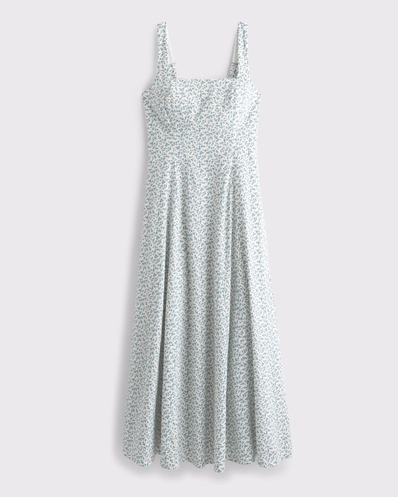 The A&F Mila Stretch Midi Dress | Abercrombie & Fitch (US)