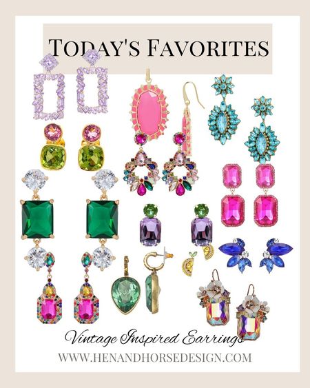 Obsessed with vintage inspired jewel toned earrings this season! Up your accessories with some sparkle. Perfect with white jeans, a pretty top or dress!

#LTKstyletip #LTKwedding #LTKfindsunder100