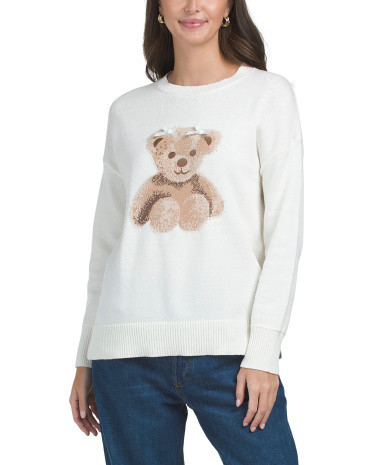 Teddy Bear Pullover Sweater, Cotton/Acrylic | TJ Maxx