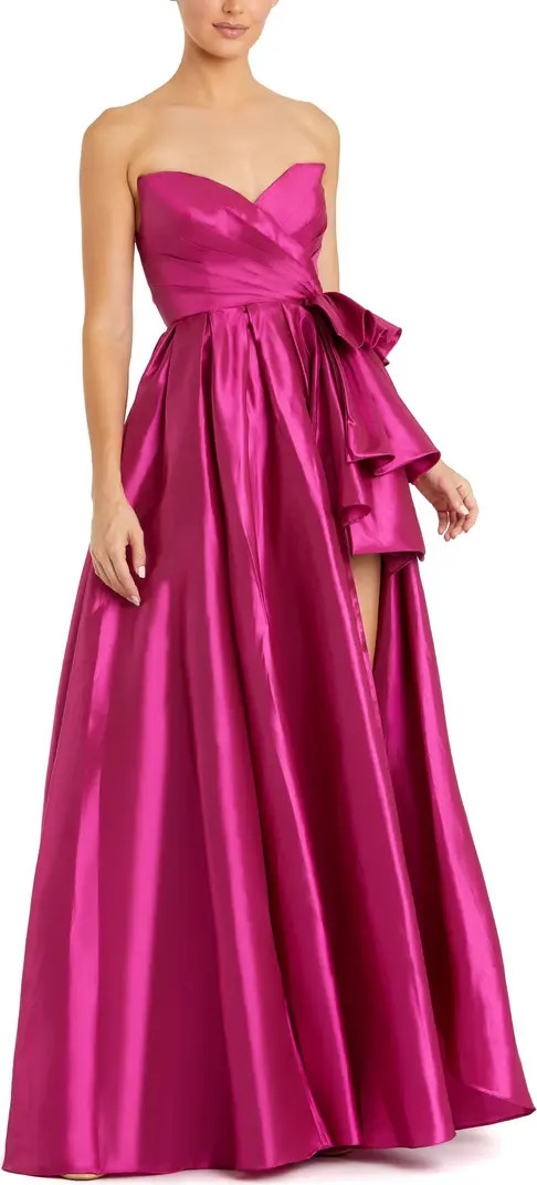 Strapless Taffeta Gown With Ruffle Detail | Nordstrom