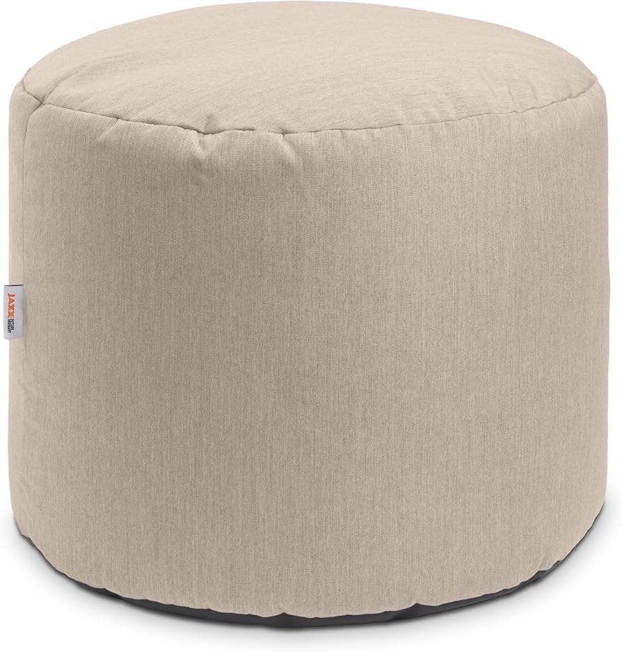 Jaxx Spring Indoor/Outdoor Bean Bag Pouf Ottoman, Sunbrella Flax | Amazon (US)