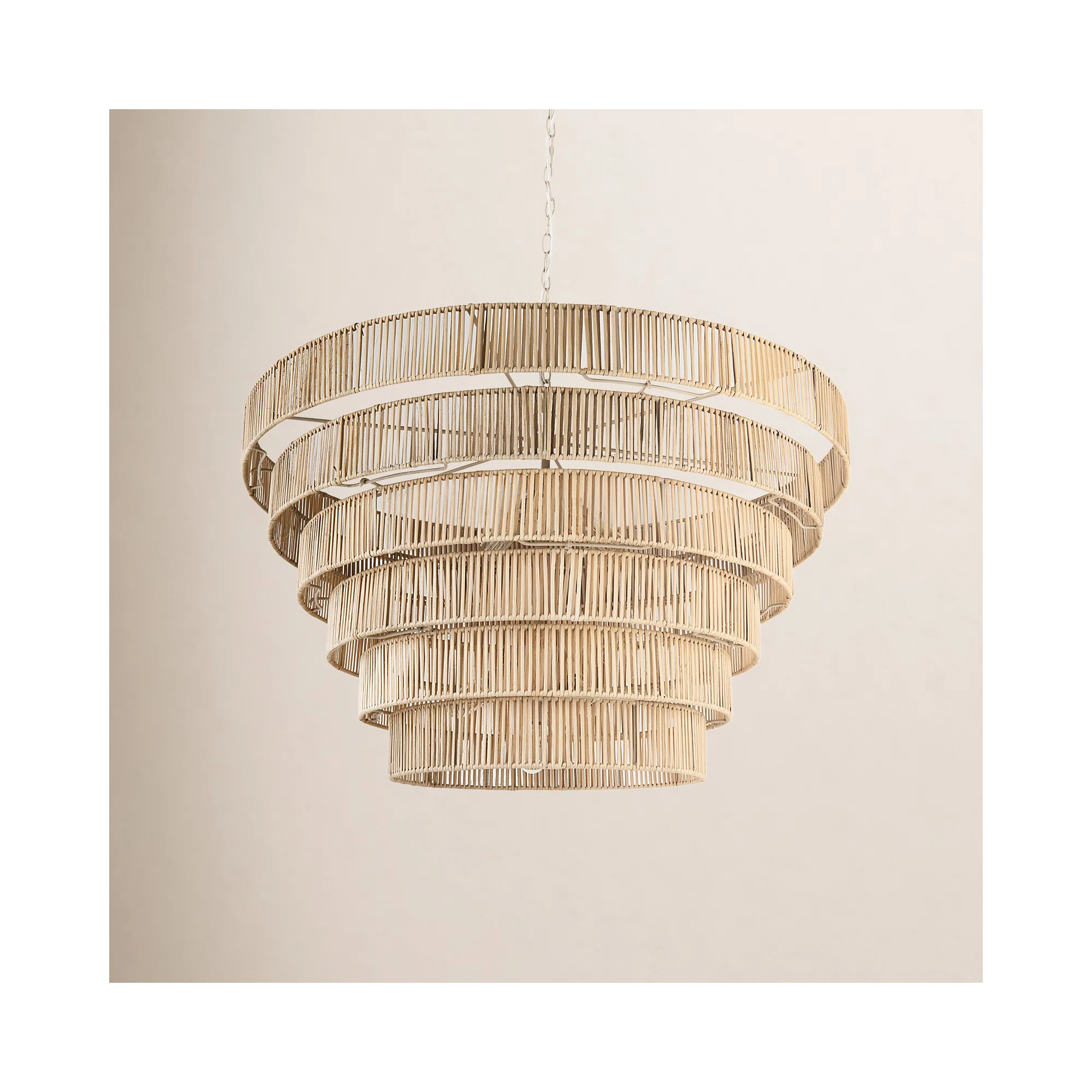 Leo Natural Cane 6 Tier Chandelier | Birch Lane
