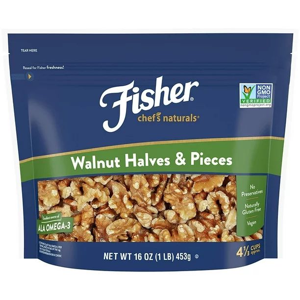 Fisher Walnut Halves and Pieces, 16 Ounces | Walmart (US)