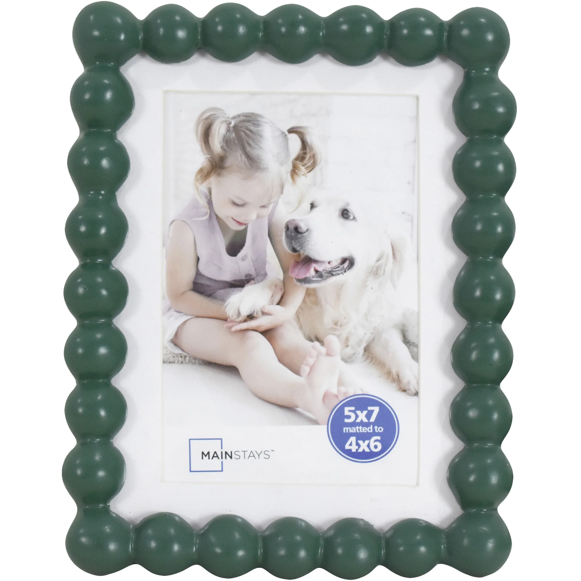 Mainstays Greenbrier Bubble Beaded 5x7 Picture Frame Matted to 4x6, Greenbrier Photo Frame for Wa... | Walmart (US)