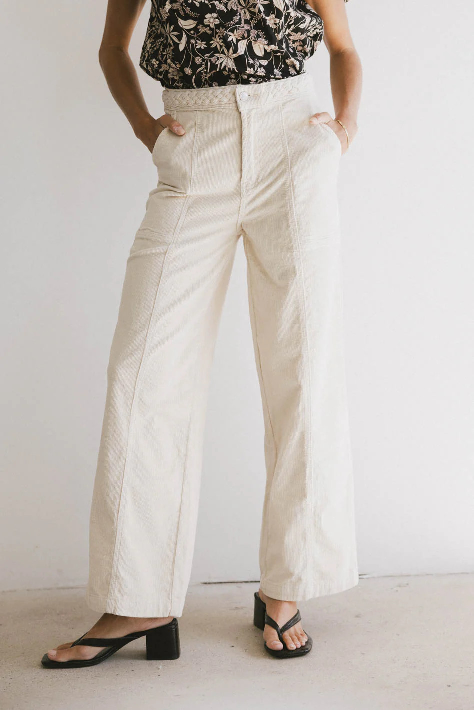 Ariella Corduroy Pants in Ivory | Böhme US