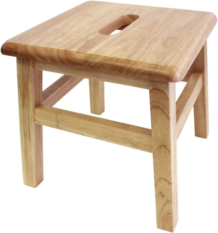 eHemco Solid Hardwood Step Stool for Adults and Kids, 12.25 Inches, Natural | Amazon (US)