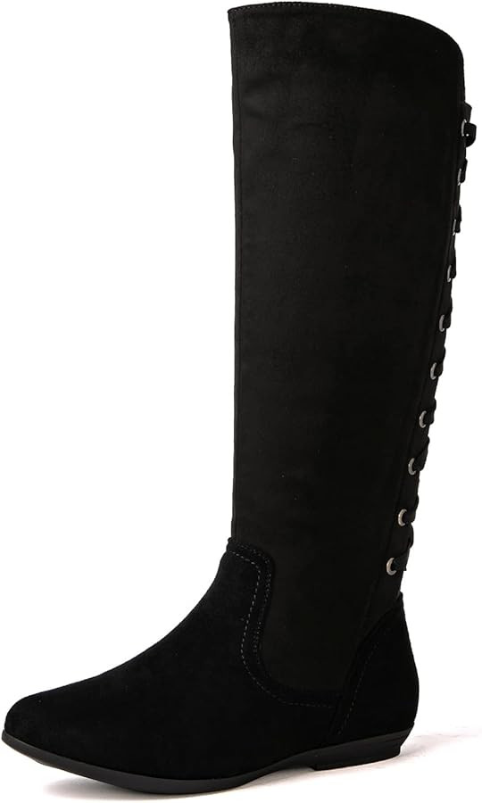 GLOBALWIN Women's Knee-High Fashion Boots Wide Calf Flat Dressy Fall Winter Fashion Boots For Wom... | Amazon (US)