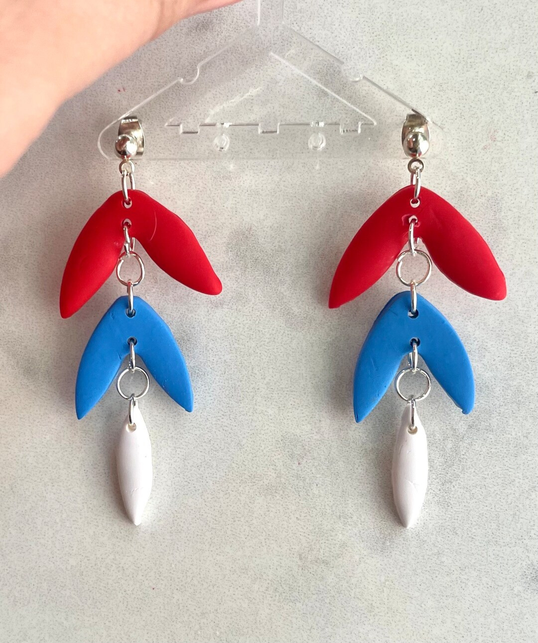 Fourth of July Polymer Clay Dangly Earring - Etsy | Etsy (US)