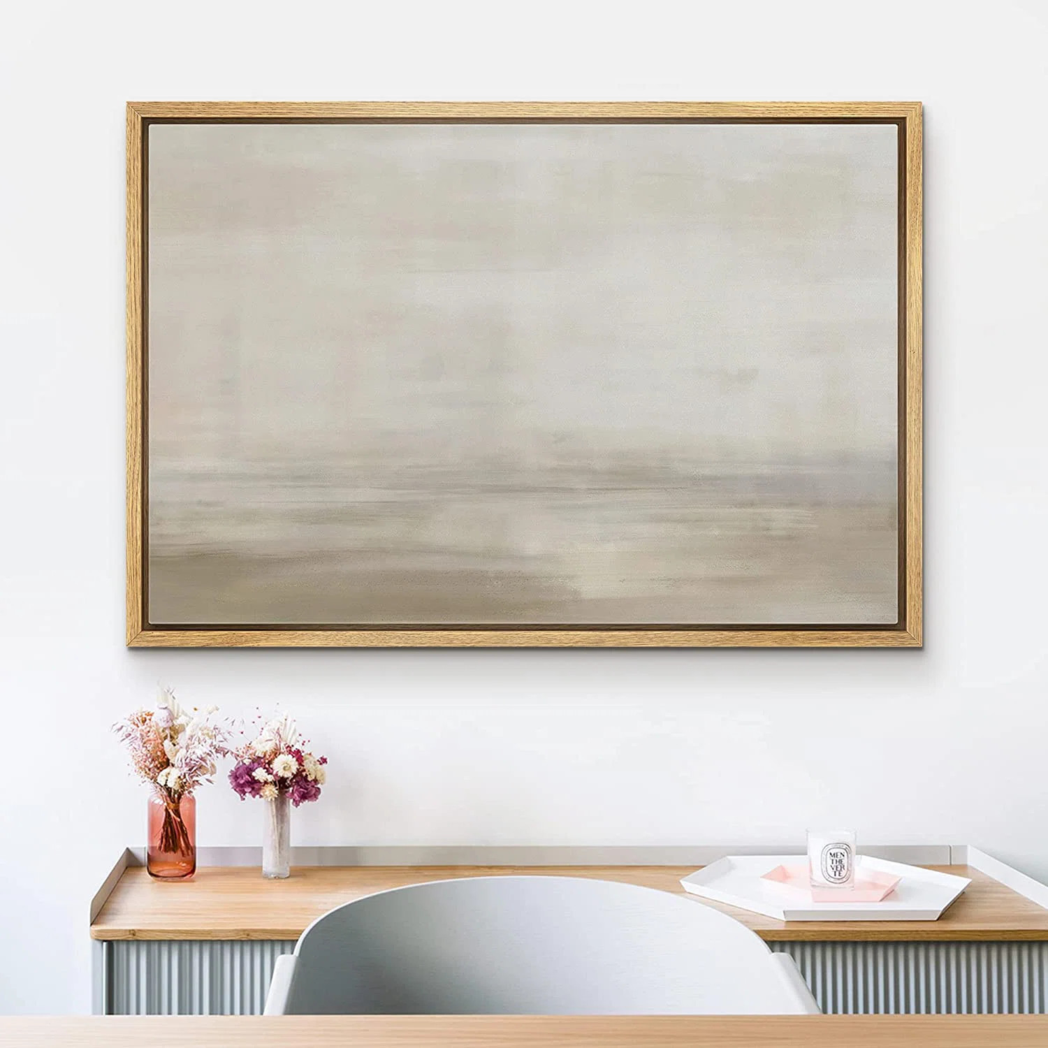 SIGNLEADER Framed Canvas Print Wall Art Grunge Pastel Brown Watercolor Vista Abstract Shapes Illu... | Wayfair North America