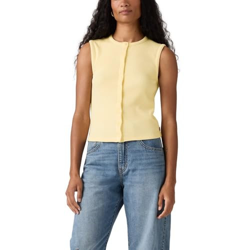 Levi's Women's Rory Sleeveless Button Up, (New) French Vanilla, X-Large | Amazon (US)