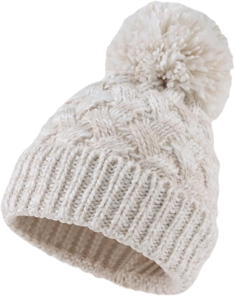 PESAAT Knit Toddler Girl Winter Hat Autumn Baby Boy Beanie Twist Infant Beanies Kids Hats with Po... | Amazon (US)