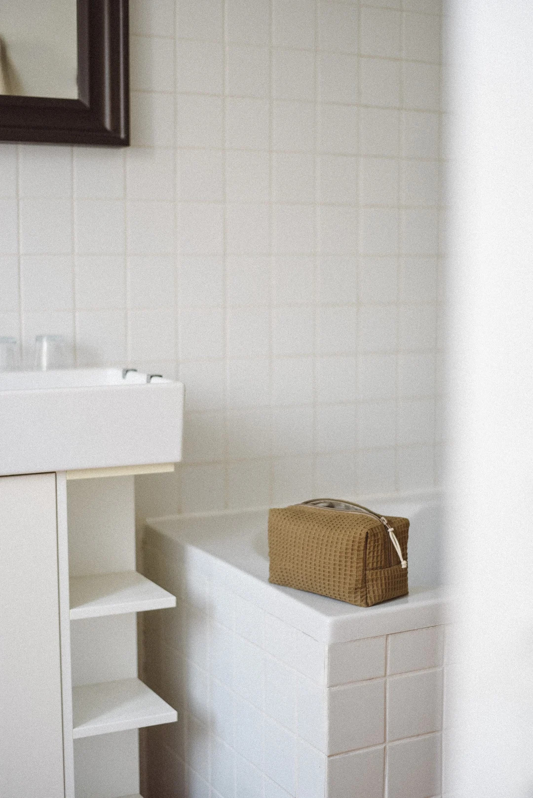 Hanging Toiletry Bag Moss Green, Handmade Cosmetic & Toiletry Storage, Waffle Makeup Bag Organize... | Etsy (US)