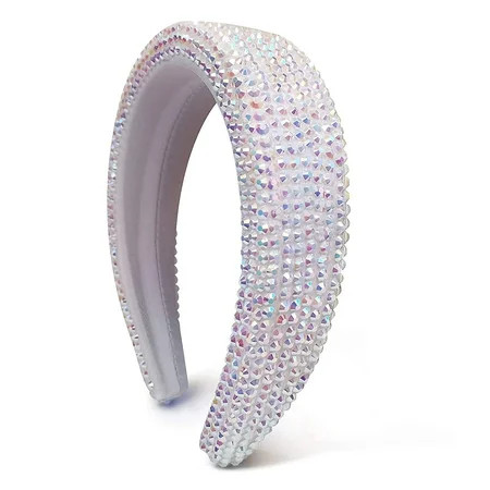 Rhinestone Headband for Women Fashion Padded Headband Beaded Headband Glitter Sparkly Headband Cryst | Walmart (US)