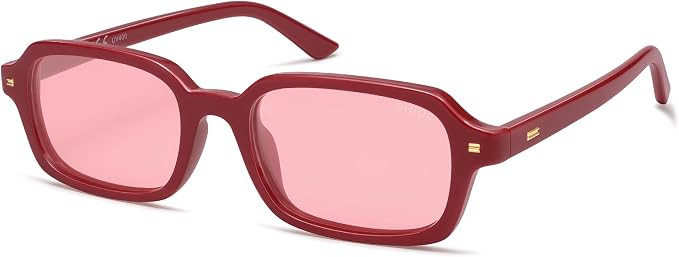 SOJOS Trendy Rectangle Polarized Sunglasses Womens Mens, Small Retro Fashion Thin Slim Square Sun... | Amazon (US)