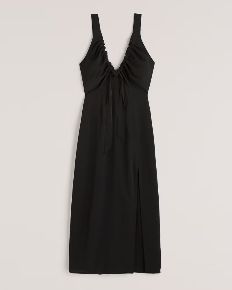 Women's Cinched Neck Slip Midi Dress | Women's Dresses & Jumpsuits | Abercrombie.com | Abercrombie & Fitch (US)
