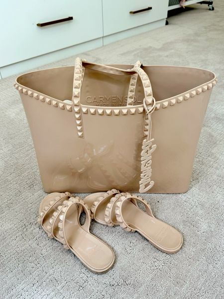 My favorite pool shoes and pool tote!! I’m an 8.5 and wearing size 9 in the shoes! 

#LTKshoecrush