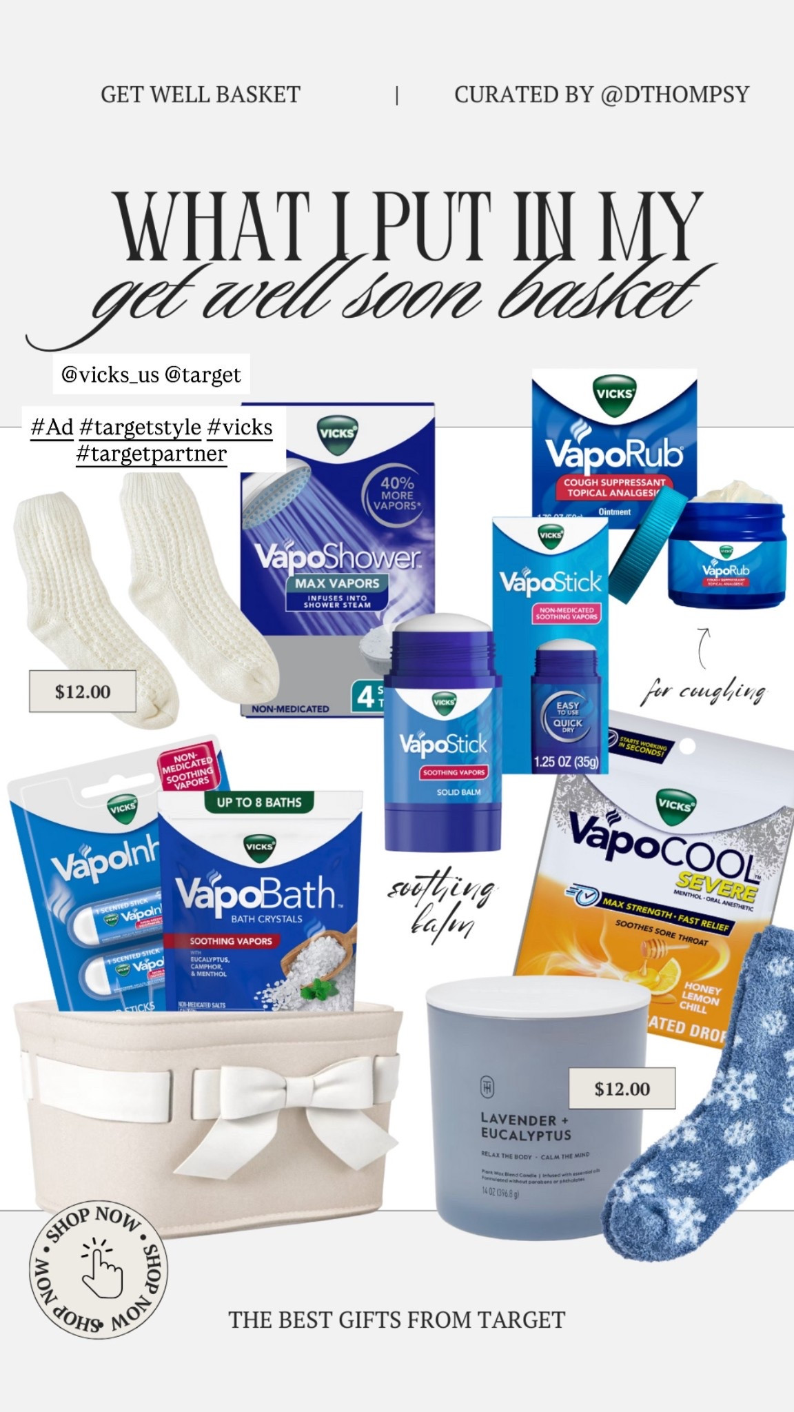 #ad #targetpartner @vicks_us @target Building a little feel-better basket for my friend who’s under the weather 🧸💭❤️‍🩹☔️ Nothing beats showing up with the essentials — and Vicks always gives that fast-acting relief we all need this time of year. Trusted for over 130 years, and still the go-to in our house 🤧✨ #targetstyle #vicks  @Shop.LTK #liketkit