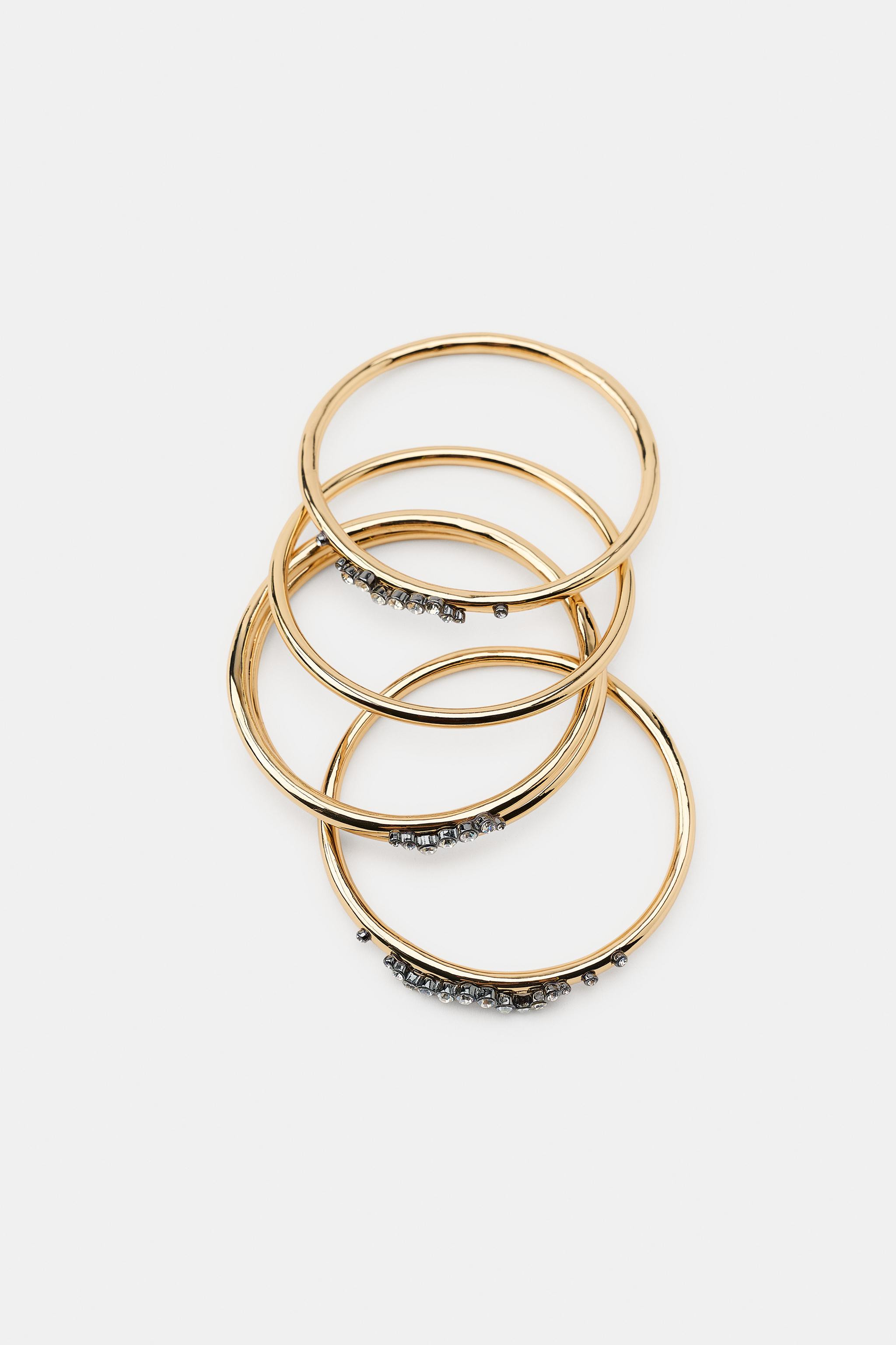 5-PACK OF METALLIC RHINESTONE BRACELETS | Zara US
