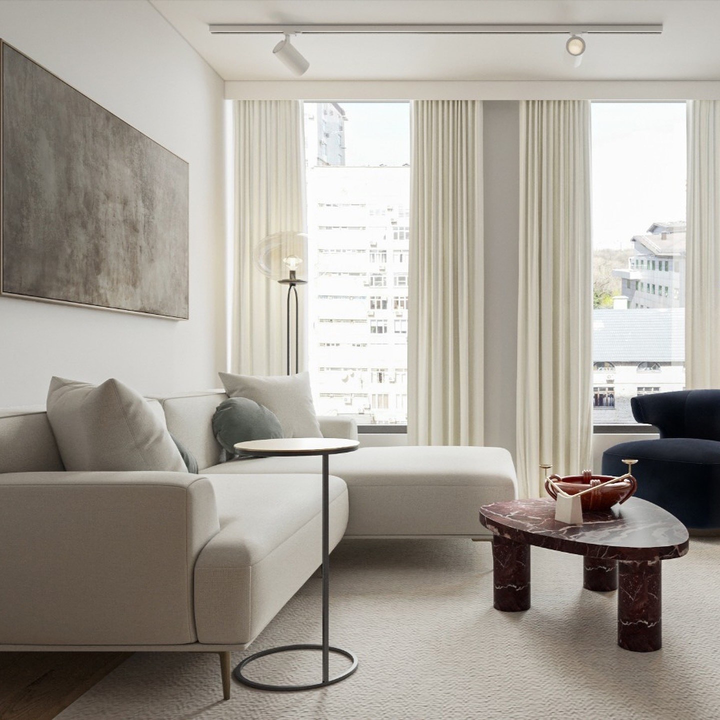 Small apt furniture, small space design, chic elevated living room, transitional living room, modern living room design 

#LTKHome