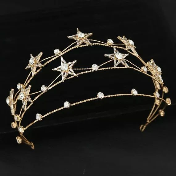 Vintage Star Tiaras and Crowns Crystal Rhinestones Headband | Etsy | Etsy (US)