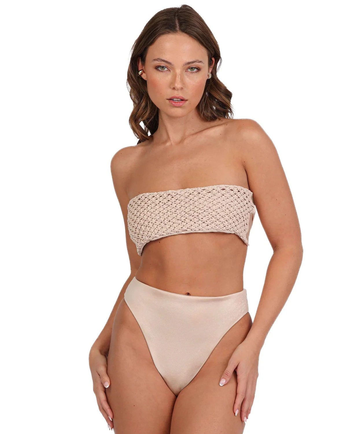 Tia Macrame Straples Bikini Top | Sandy Bottom Swimwear