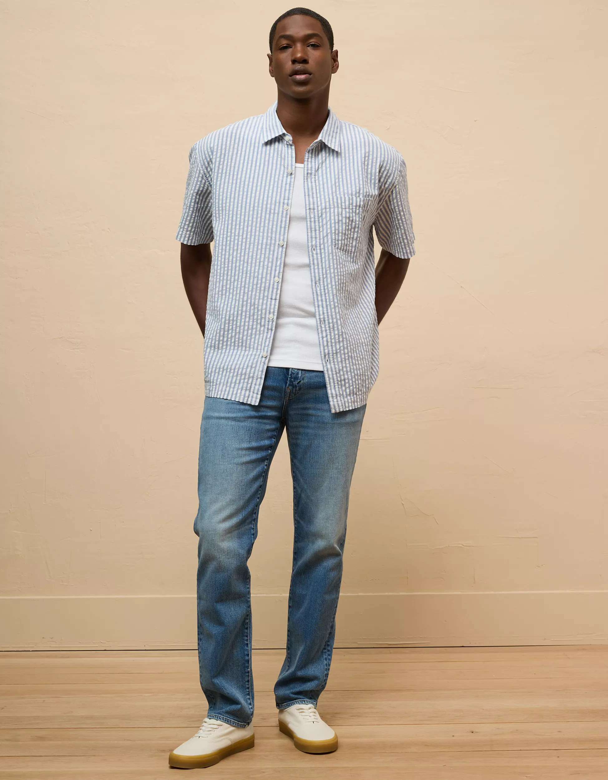 AE AirFlex+ Athletic Straight Jean | American Eagle Outfitters (US & CA)