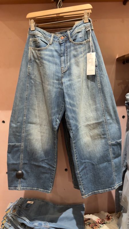 Denim trends… some call this the barrel denim style. I link this one and one for a $100’s more. Both are stinking cute. You have to be confident and a fashionista to go for it. Count me in!! 
@anthropologie @shopbop #barreljeans  #horseshoejeans #denim #denimtrends

#LTKover40 #LTKmidsize