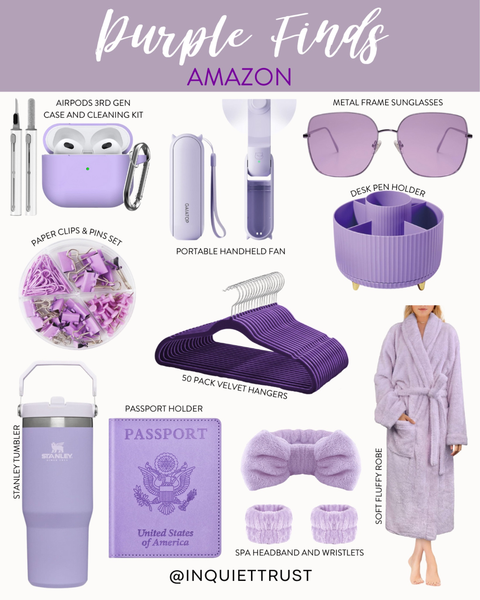 Whether you're at home or work, these purple finds are definitely a must-have!
#selfcareessentials #giftguideforher #travelfinds #amazonfinds 

#LTKtravel #LTKbeauty #LTKhome