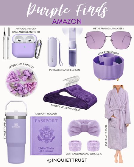 Whether you're at home or work, these purple finds are definitely a must-have!
#selfcareessentials #giftguideforher #travelfinds #amazonfinds 

#LTKtravel #LTKbeauty #LTKhome