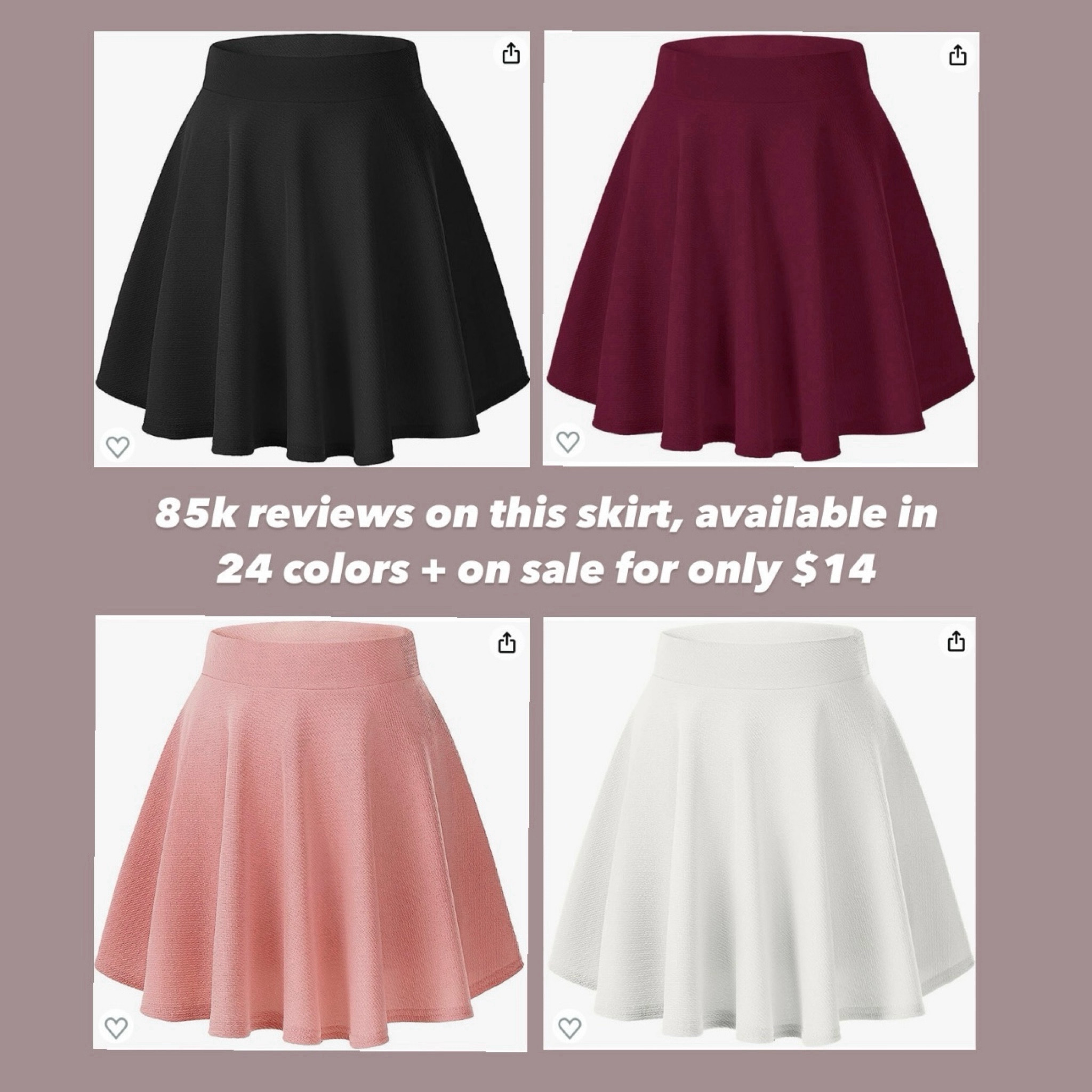 85,000 reviews on this Amazon Women's Basic Versatile Stretchy Flared Casual Mini Skater Skirt on sale for cyber week for only $14 

#LTKstyletip #LTKGiftGuide #LTKsalealert