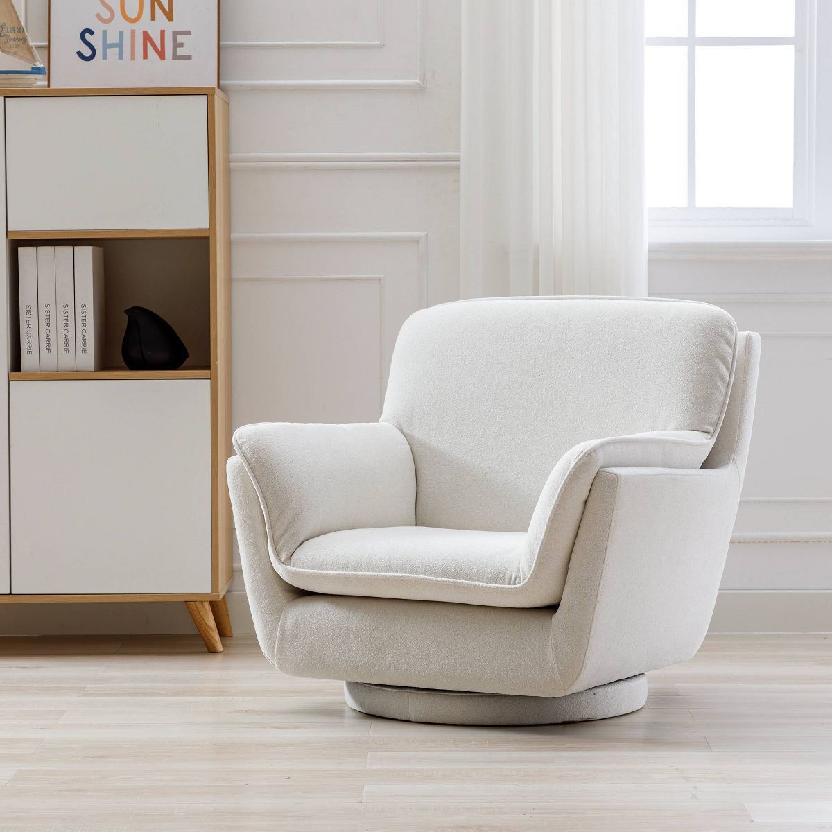Modern Swivel Performance Fabric Chair with Removable Insert - WOVENBYRD | Target