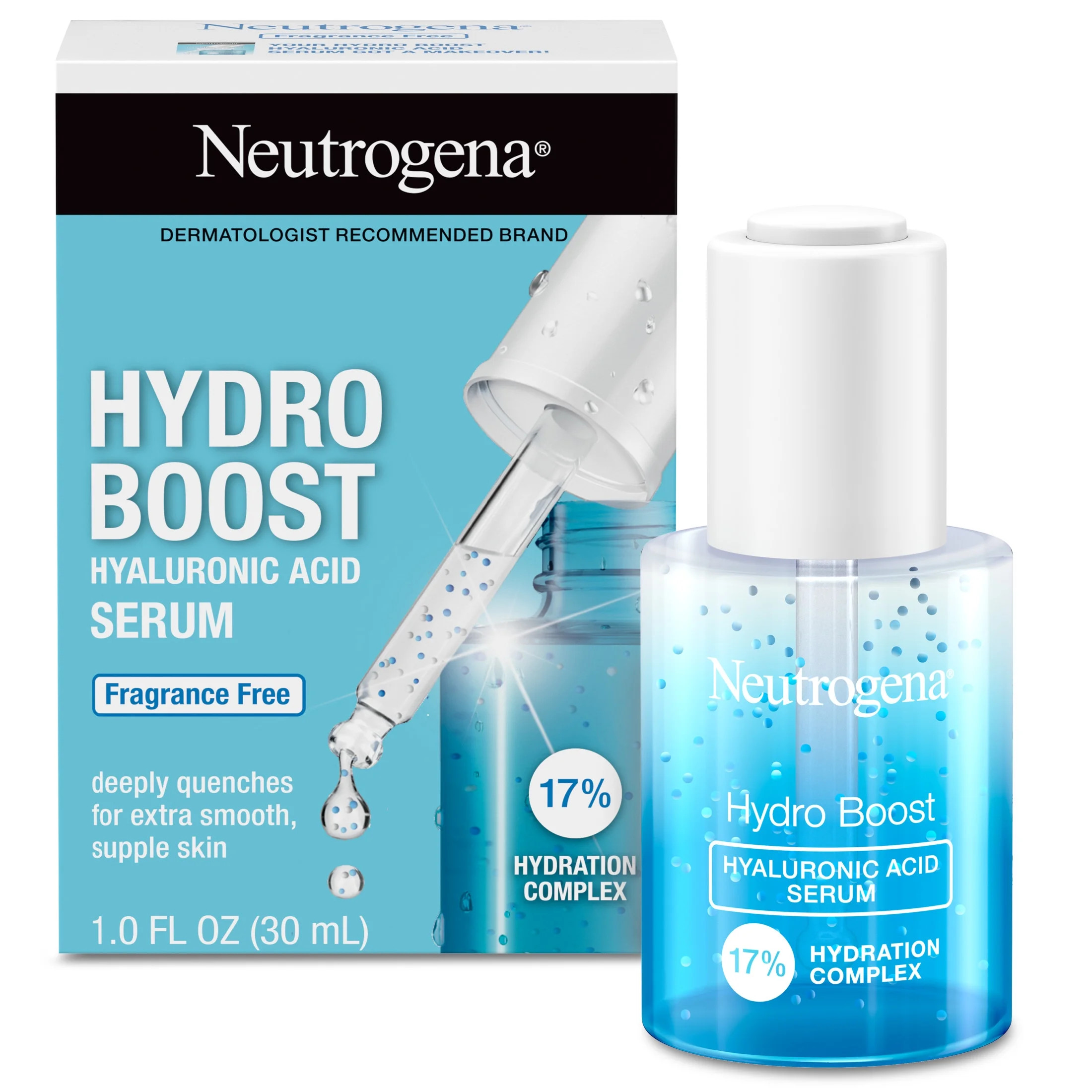 Neutrogena Hydro Boost Hyaluronic Acid Face Serum, Fragrance Free, 1 oz | Walmart (US)