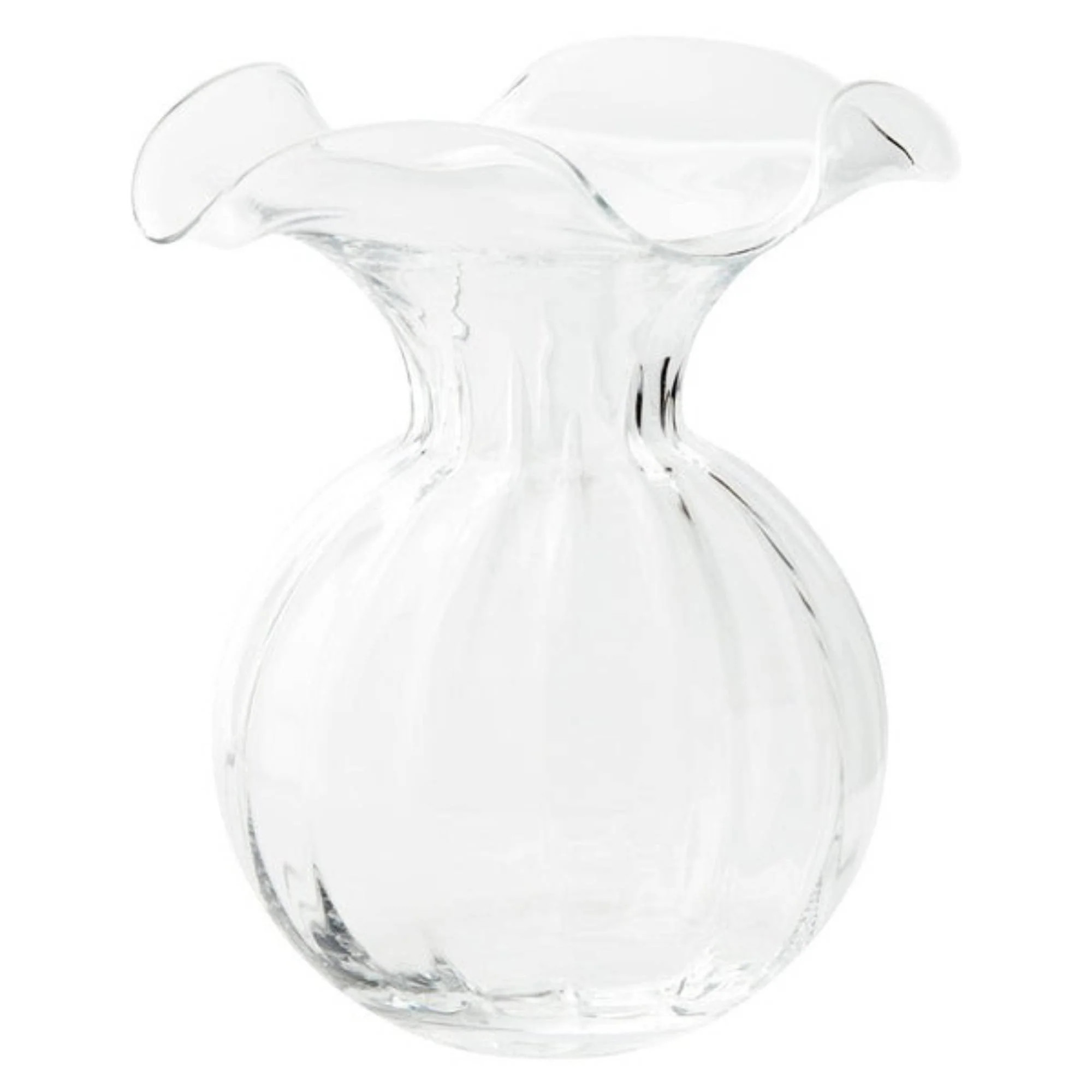 Hibiscus Glass Clear Large Fluted Vase | Gwynn's
